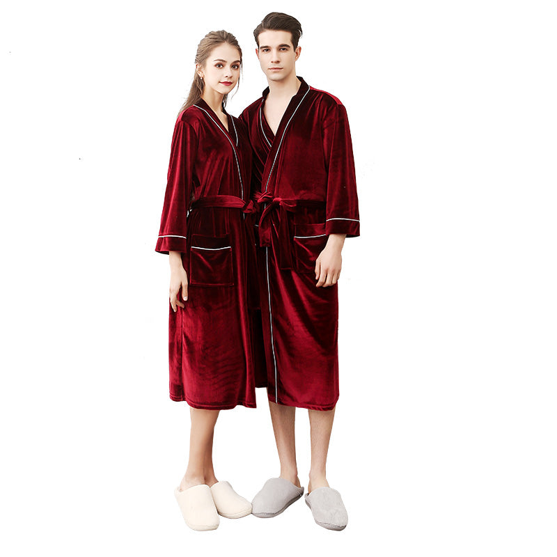 Couple Velour Pajamas Sleepwear Set Autumn Winter Female Male