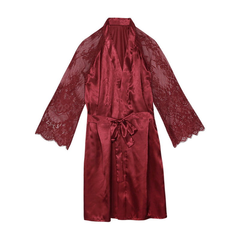 Esther - Floral Lace Long Sleeve Robe Plus size