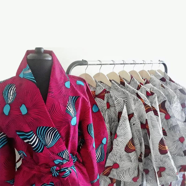 New African print Bridal Robes Ankara Kimono